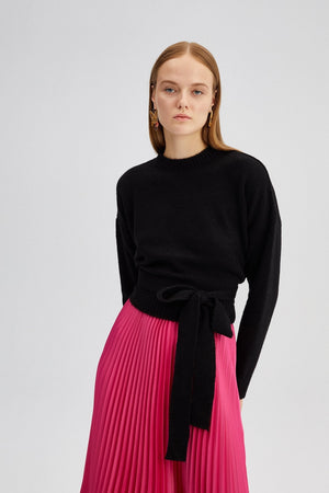 Belted Knit Sweater