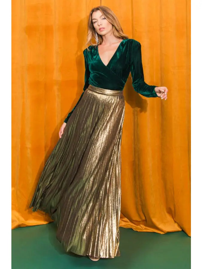 Foil Midi Skirt