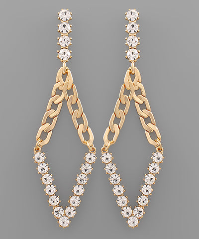 Crystal & Chain Drop Earrings