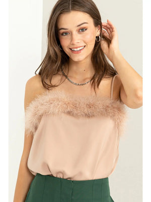 Feather Trimmed Cami