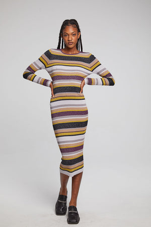 Veda Haight Street Stripe Midi Dress