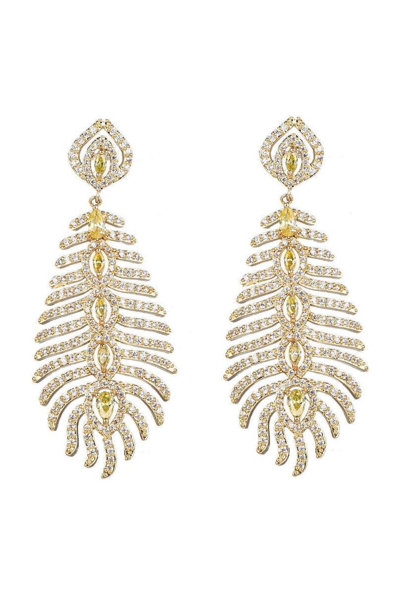 Golden Peacock Earrings