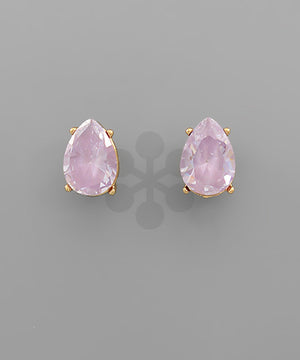 Pear Shaped Crystal Studs