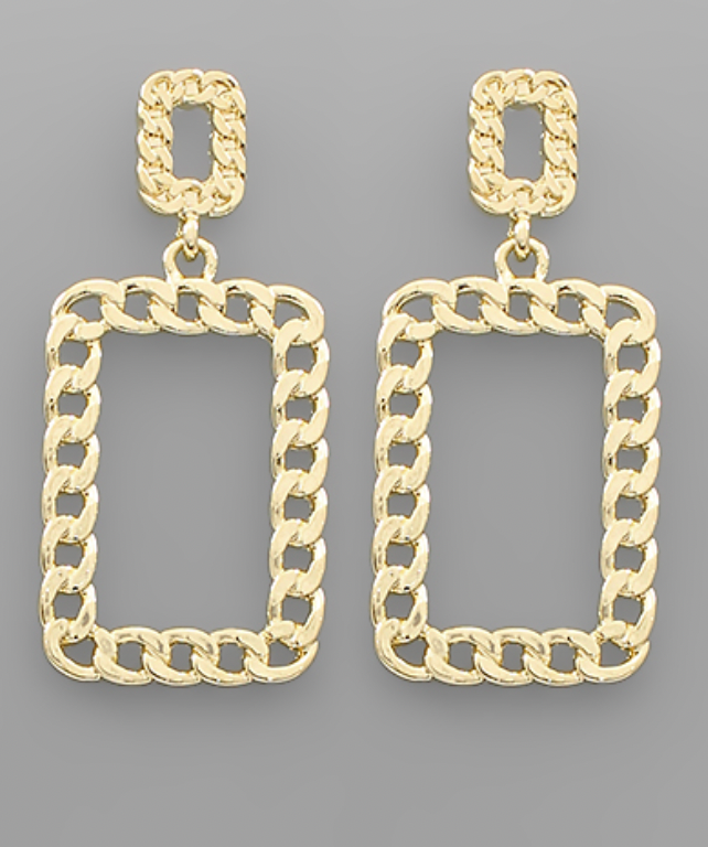Chain Rectangle Earrings