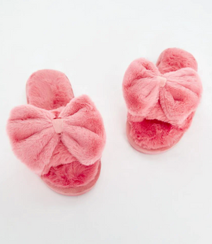 Plush Bow Slippers my