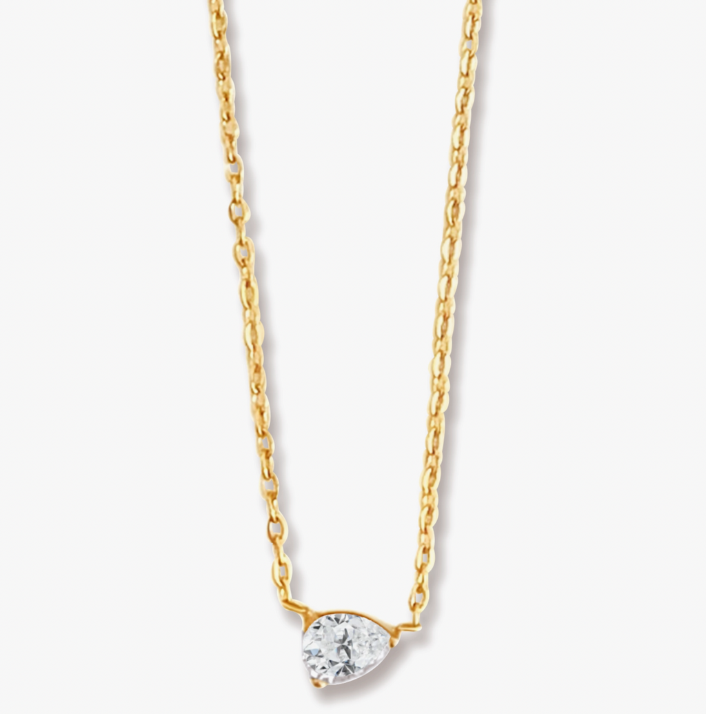 Lola Solitaire Sideways Pear Necklace