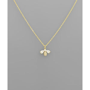 Pave Bee Necklace