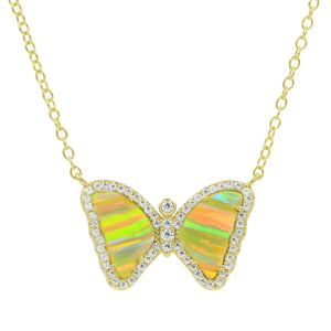 Yellow Opal Mini Butterfly Necklace