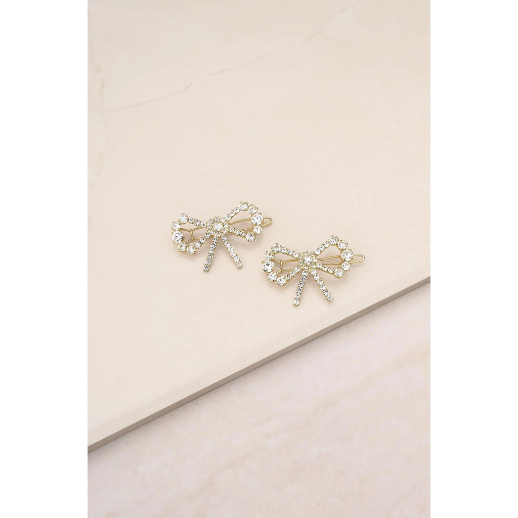 All Wrapped Up Crystal Bow Clip Set